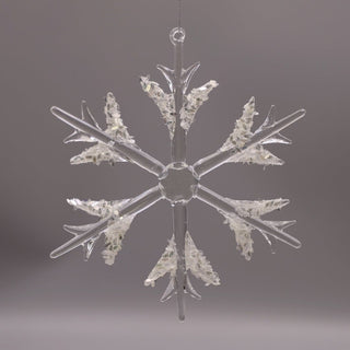 Frosted Snowflake Hanging Ornament - Joy By