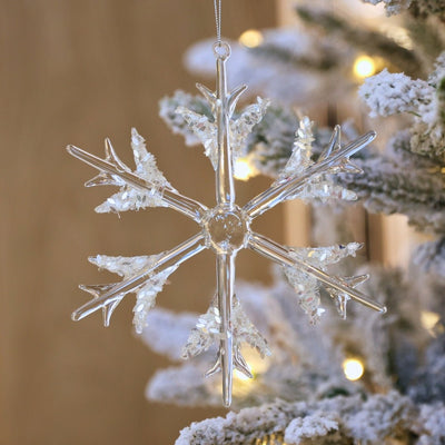 Frosted Snowflake Hanging Ornament