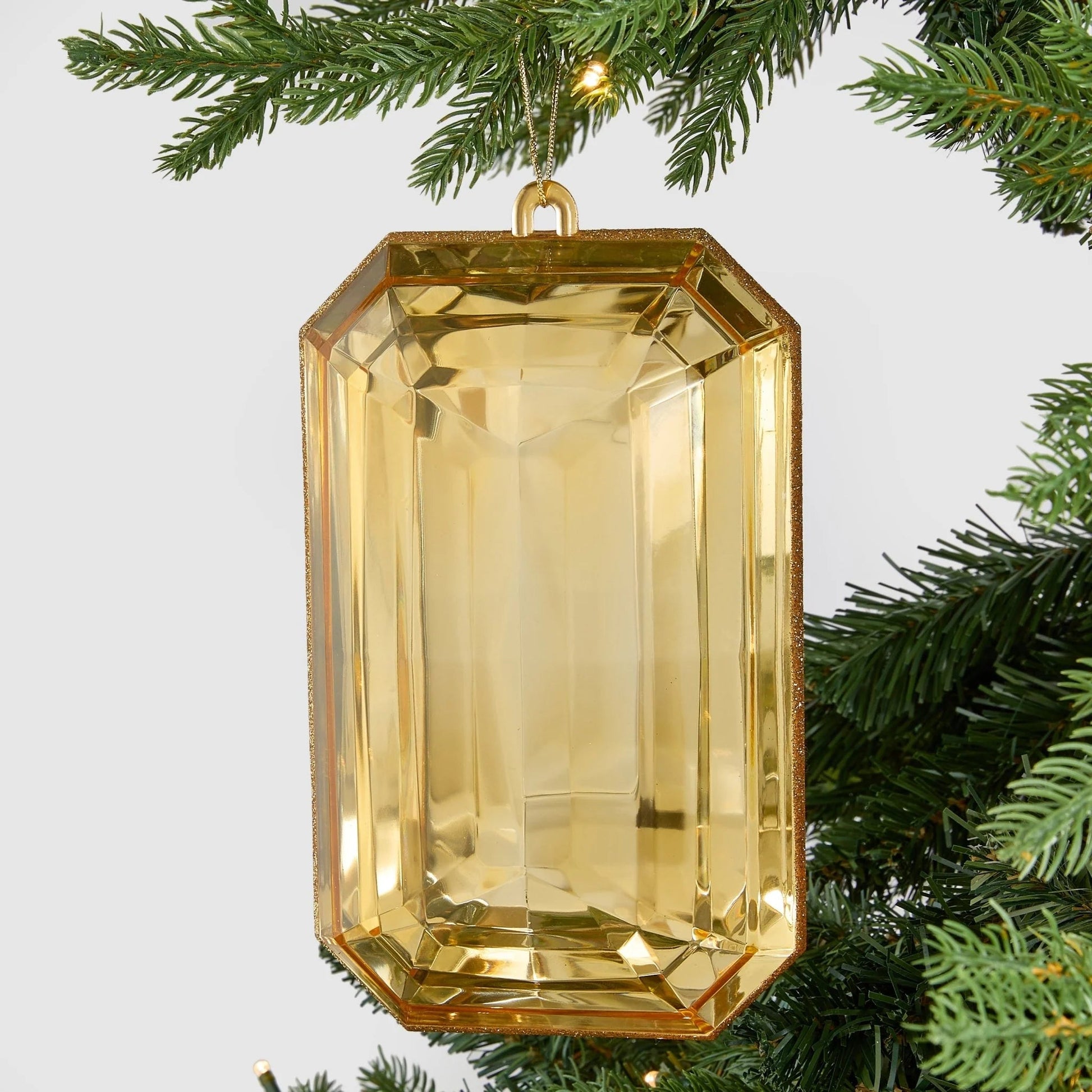 Gold Crystal Rectangular Jewel Ornament - Joy By