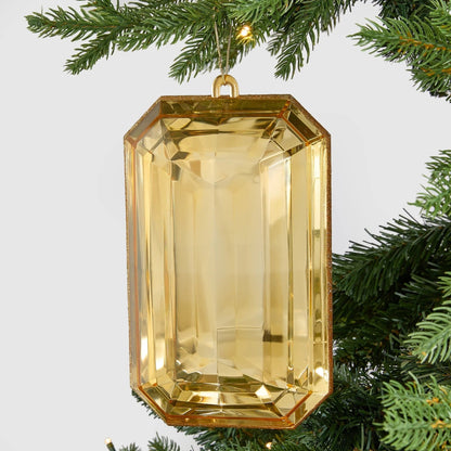 Gold Crystal Rectangular Jewel Ornament - Joy By