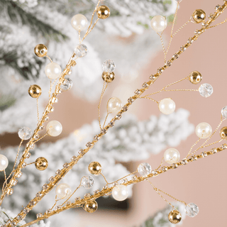 Gold Decorative Pick with Structured Adorned Stems - Joy By
