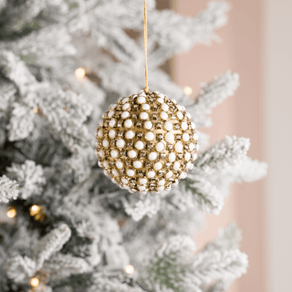 Gold Enamel Round Ornament - Joy By