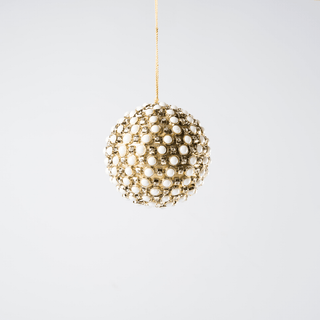 Gold Enamel Round Ornament - Joy By