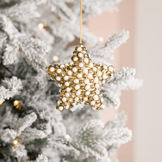 Gold Enamel Starburst Ornament - Joy By