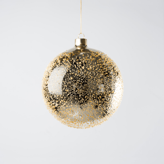 Gold Glass Ball Ornament with Sugar Beads - Joy By