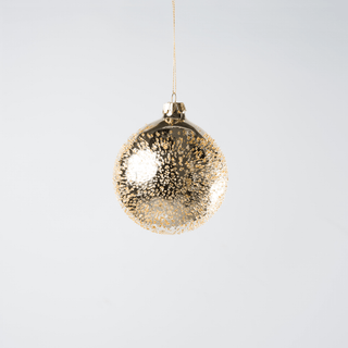 Gold Glass Ball Ornament with Sugar Beads - Joy By