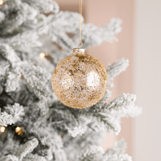 Gold Glass Clear Ball Ornament - Joy By
