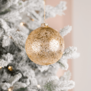 Gold Glass Clear Ball Ornament - Joy By