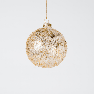 Gold Glass Clear Ball Ornament - Joy By