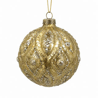 Gold Glass Ornament 4" - Joy By