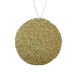 Gold Glitter Dusted Ball Ornament - Joy By