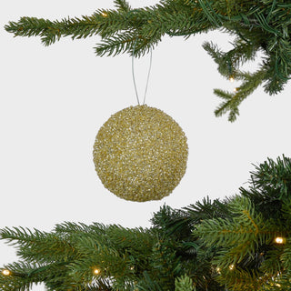 Gold Glitter Dusted Ball Ornament - Joy By