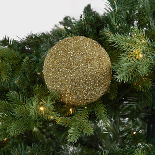 Gold Glitter Dusted Ball Ornament - Joy By