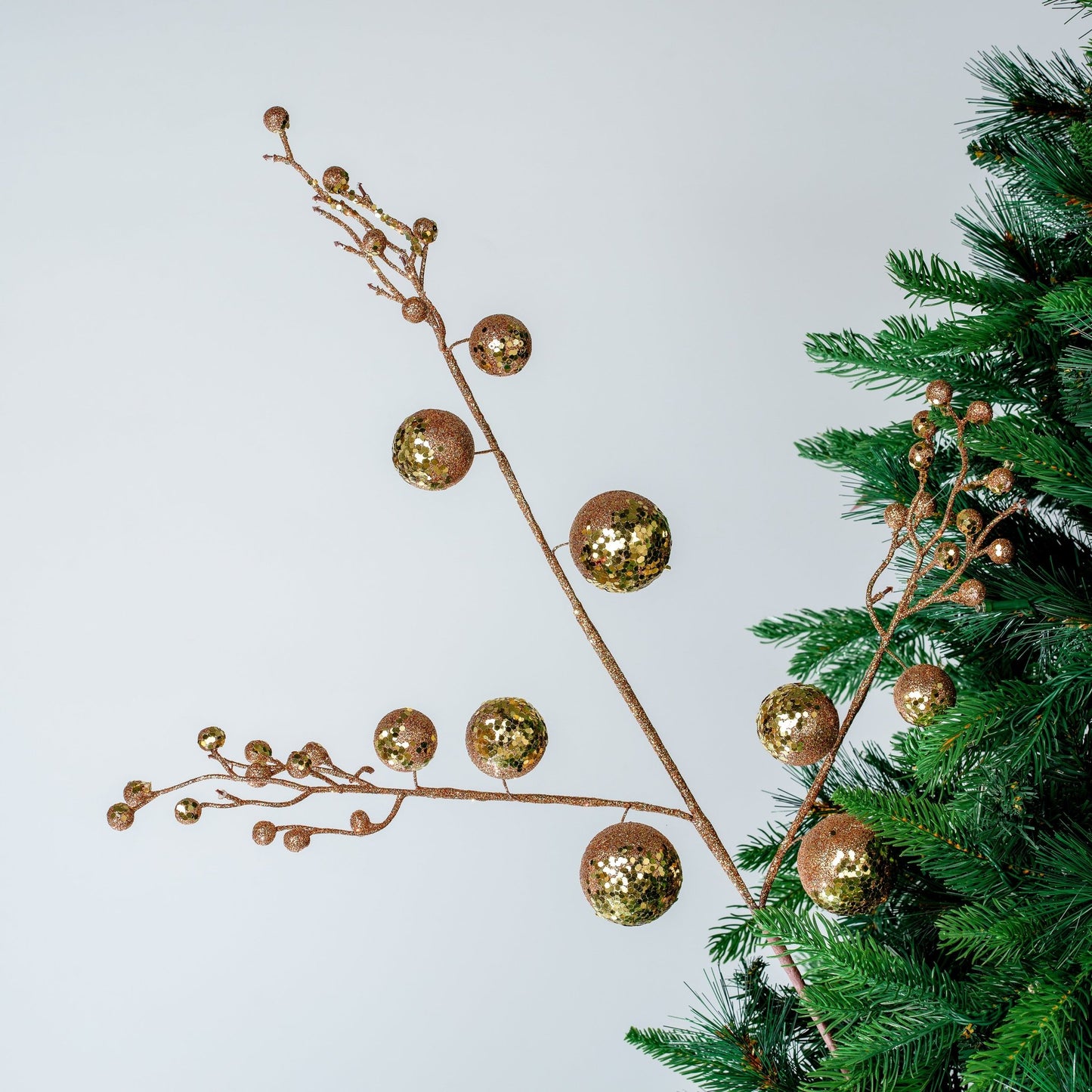 Gold Glitter Festive Ball Pick - Joy By