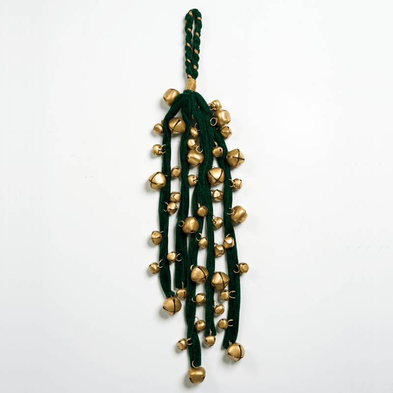 Gold & Green Jingle Bells Cluster - Joy By
