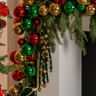Gold & Green Jingle Bells Cluster - Joy By