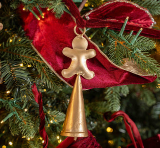 Gold & Maroon Gingerbread Metal Garland - Joy By