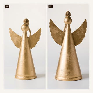 Gold & Natural Metal Angel Bell Set - Joy By