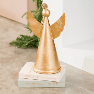 Gold & Natural Metal Angel Bell - Joy By