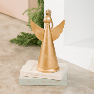 Gold & Natural Metal Angel Bell - Joy By