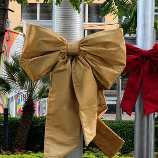 Gold Oversized Outdoor Bow - Joy By