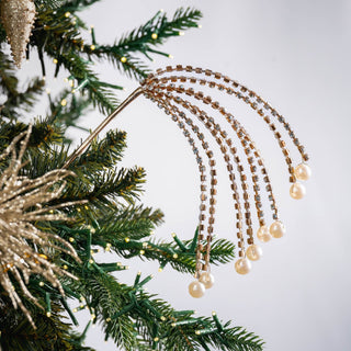 Gold Rhinestone Pick With Pearl Tips - Joy By