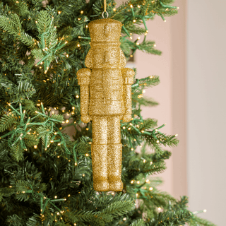 Gold Shatterproof 12" Glitter Nutcracker Ornament - Joy By