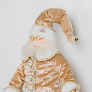 Gold Standing Santa With Black Stand - Joy By