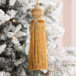 Gold Tassel Ornament - Joy By