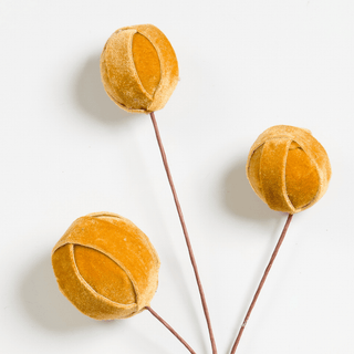 Gold Velvet Ornament Pick - Joy By