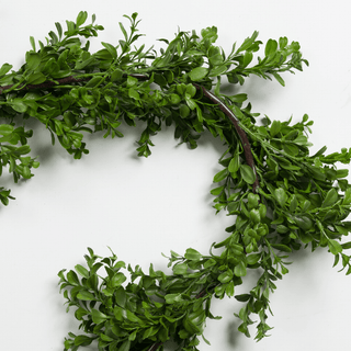 Green Real Touch Boxwood Garland 9 ft - Joy By