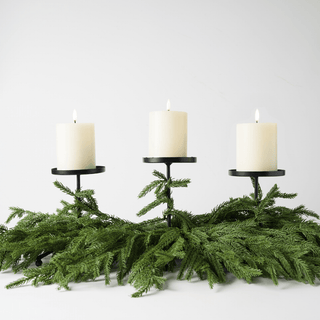 Green Real Touch Pine Needle Candlestick Centerpiece 38" - Joy By