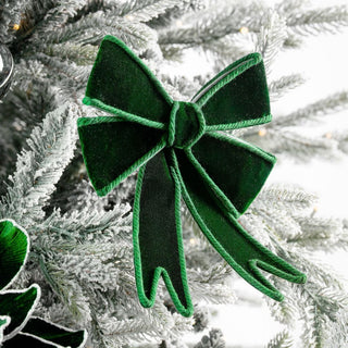 Green Velvet Bow With Tonal Lining - Joy By