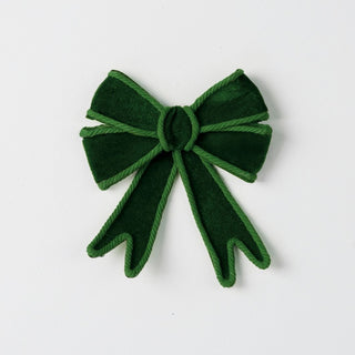 Green Velvet Bow With Tonal Lining - Joy By