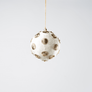 Ivory Sunflower Stud Velvet Ornament - Joy By