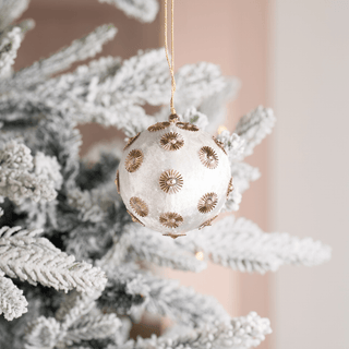 Ivory Sunflower Stud Velvet Ornament - Joy By