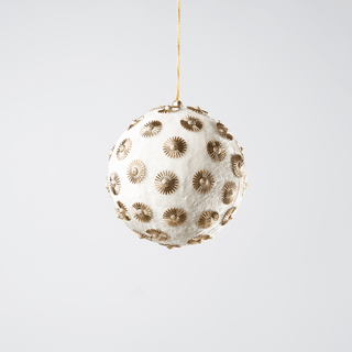 Ivory Sunflower Stud Velvet Ornament - Joy By