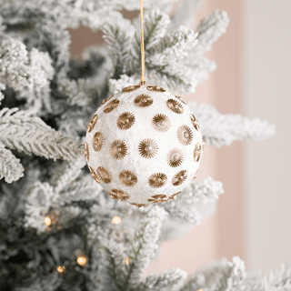 Ivory Sunflower Stud Velvet Ornament - Joy By