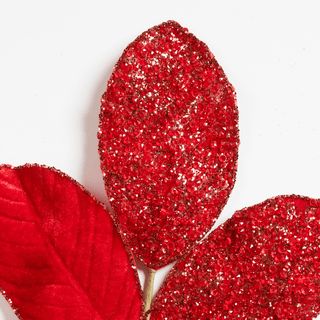 Majestic Red Magnolia Leaf Pick - Joy By