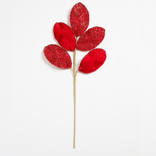 Majestic Red Magnolia Leaf Pick - Joy By