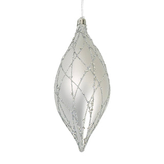 Matte Silver 7" Textured Shuttle Ornament - Joy By