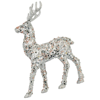 Matte Silver Deer Ornament - Joy By