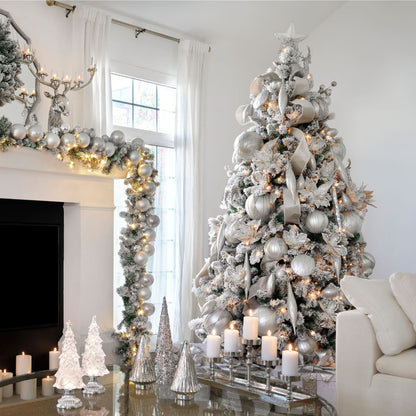 Matte Silver Flat Round 6" Ornament - Joy By