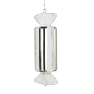 Matte White & Shiny Champagne 12" BonBon Ornament - Joy By