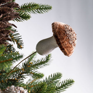 Medium Amber Musroom Ornament With Rhinestones - Joy By