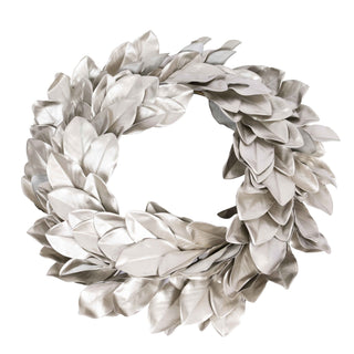 Metallic Magnolia Leaf 32" Wreath - Joy By