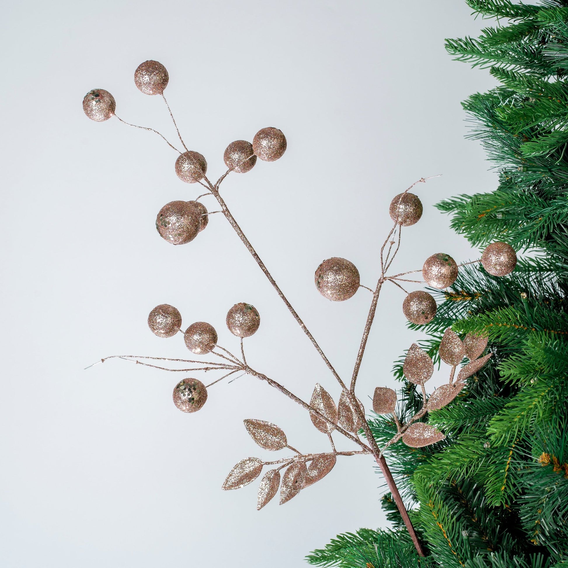 Metallic Pink Berry Tree Pick - Joy By