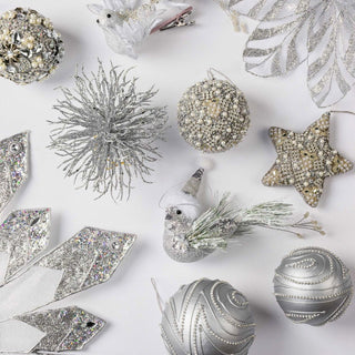 Metallic Silver Starburst Ornament - Joy By