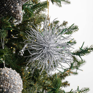 Metallic Silver Starburst Ornament - Joy By