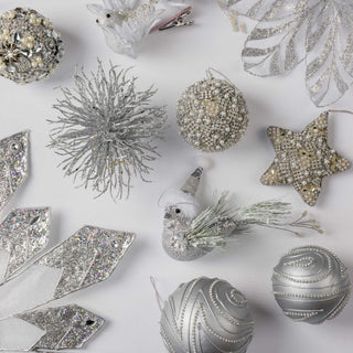 Metallic Silver Starburst Ornament - Joy By